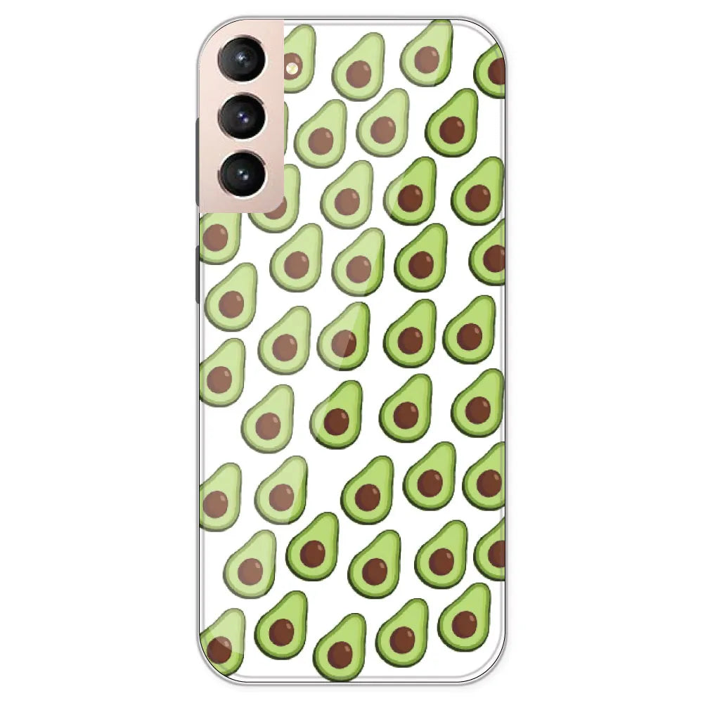 Avocado - Clear Printed Silicone Case For Samsung Galaxy S21