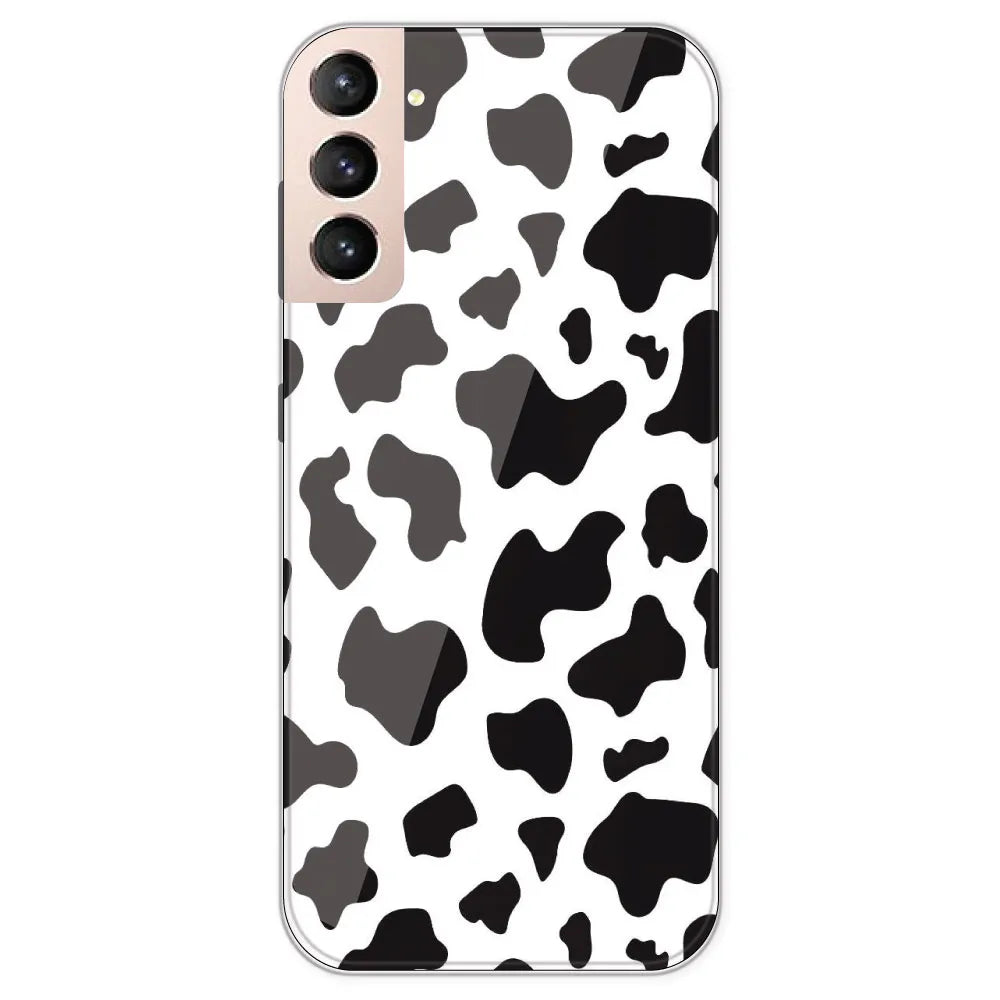 Cow Print - Clear Printed Silicone Case For Samsung Galaxy S21
