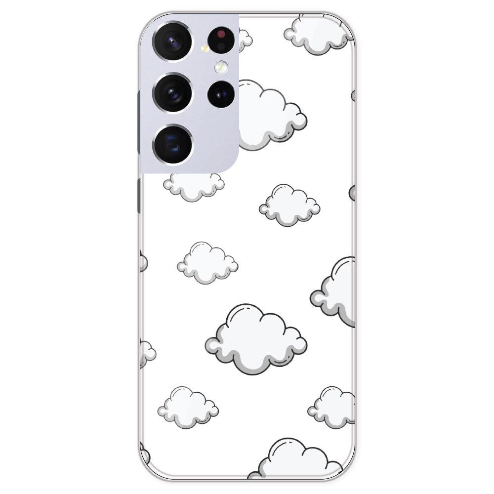 Clouds - Clear Printed Silicone Case For Samsung Galaxy S21 Ultra