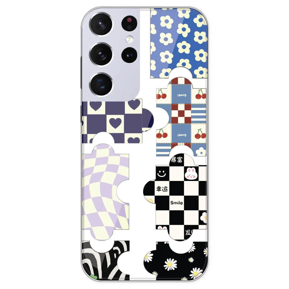 Aesthetic Puzzle - Clear Printed Silicone Case For Samsung Galaxy S21 Ultra