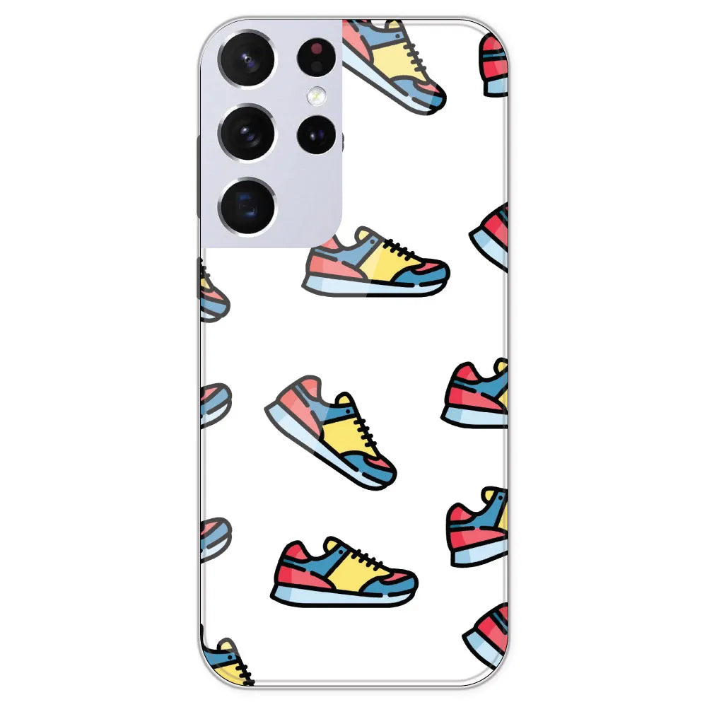 Sneakers - Clear Printed Silicone Case For Samsung Galaxy S21 Ultra