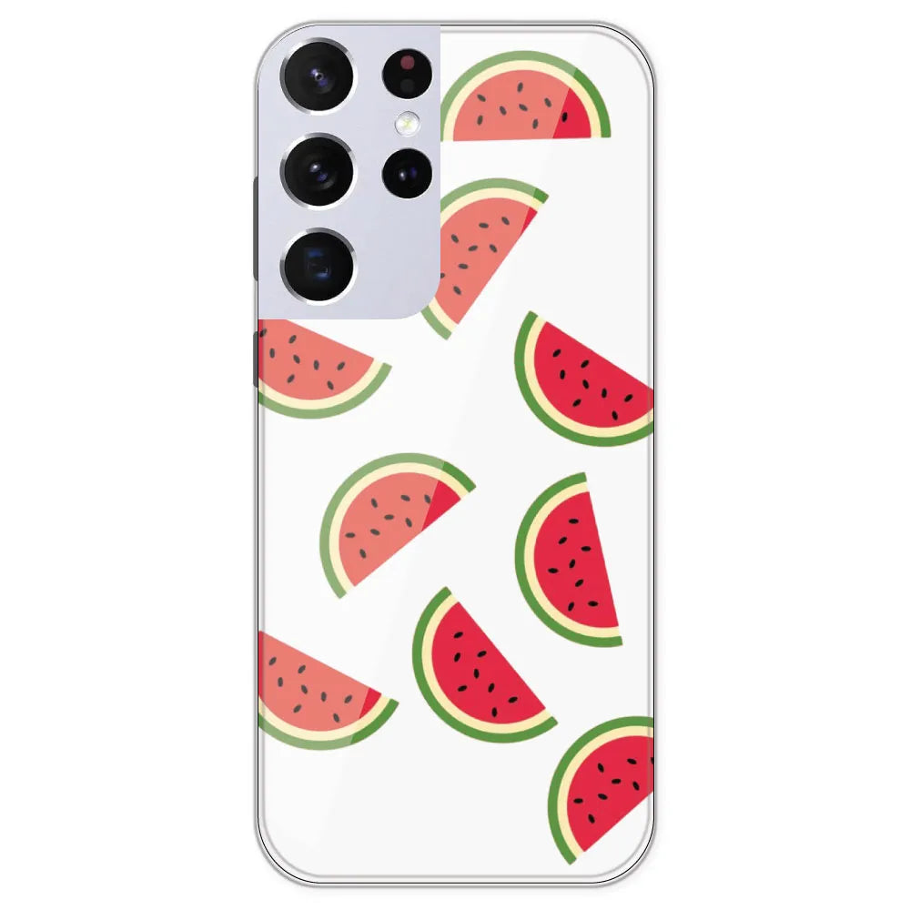 Watermelons - Clear Printed Silicone Case For Samsung Galaxy S21 Ultra