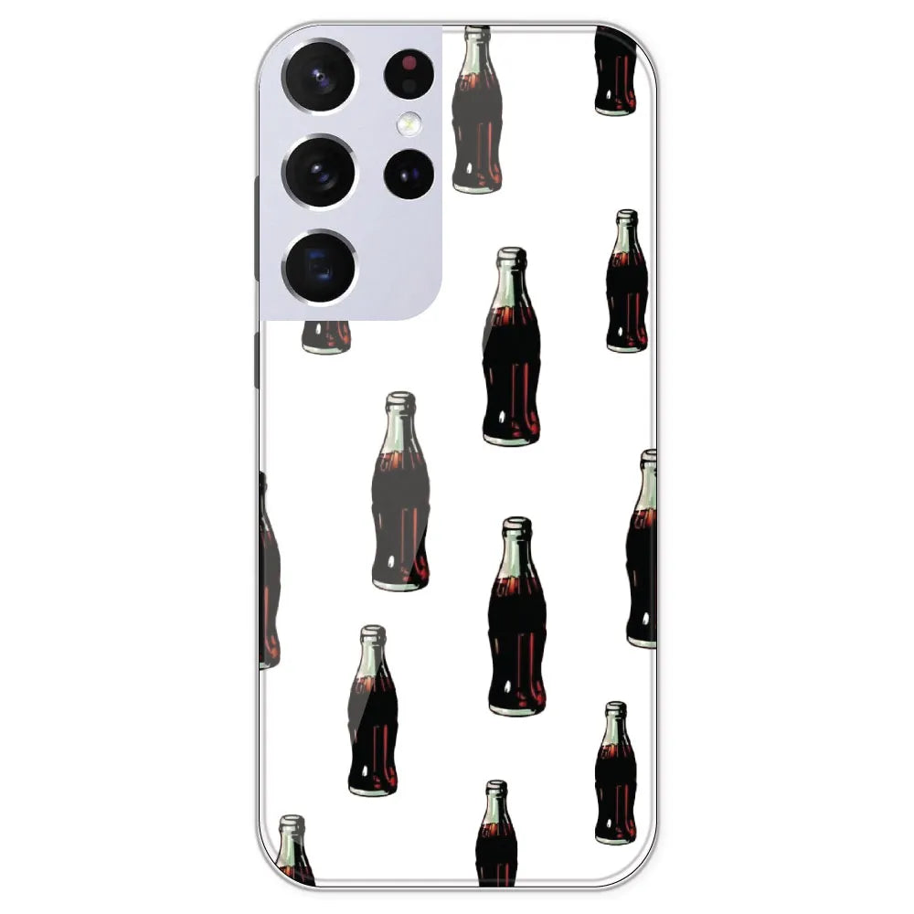 Soft Drink - Clear Printed Silicone Case For Samsung Galaxy S21 Ultra