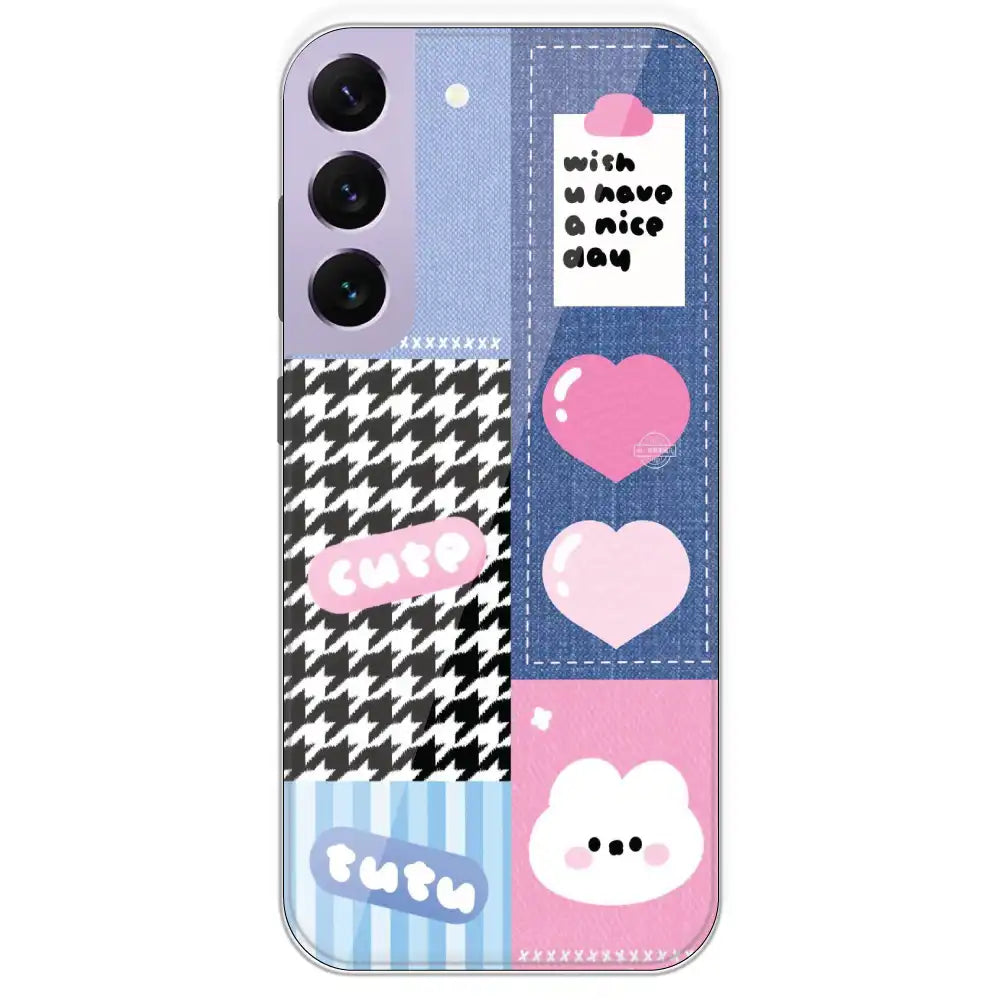 Cute Pink Bear Collage - Printed Silicone Case For Samsung Galaxy S22 Plus