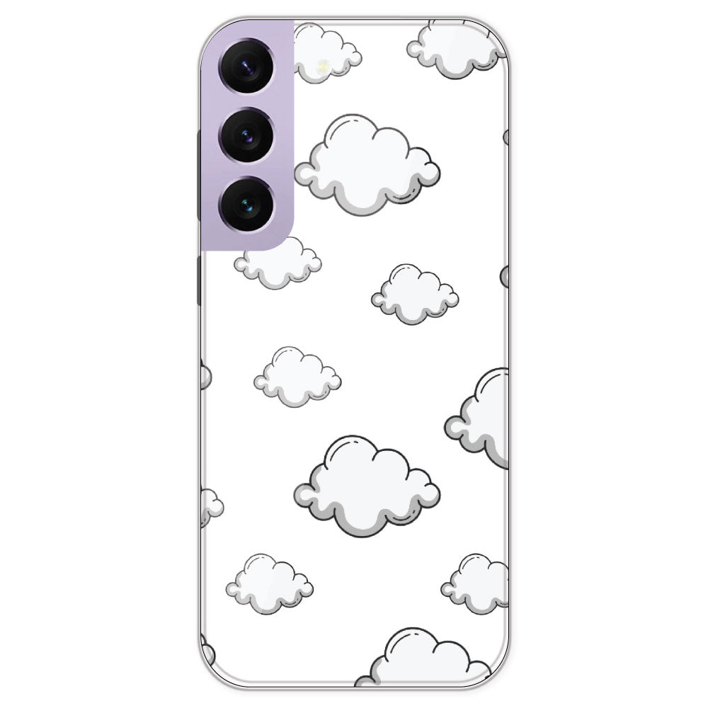 Clouds - Clear Printed Silicone Case For Samsung Galaxy S22 Plus