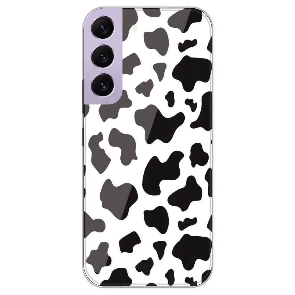 Cow Print - Clear Printed Silicone Case For Samsung Galaxy S22 Plus