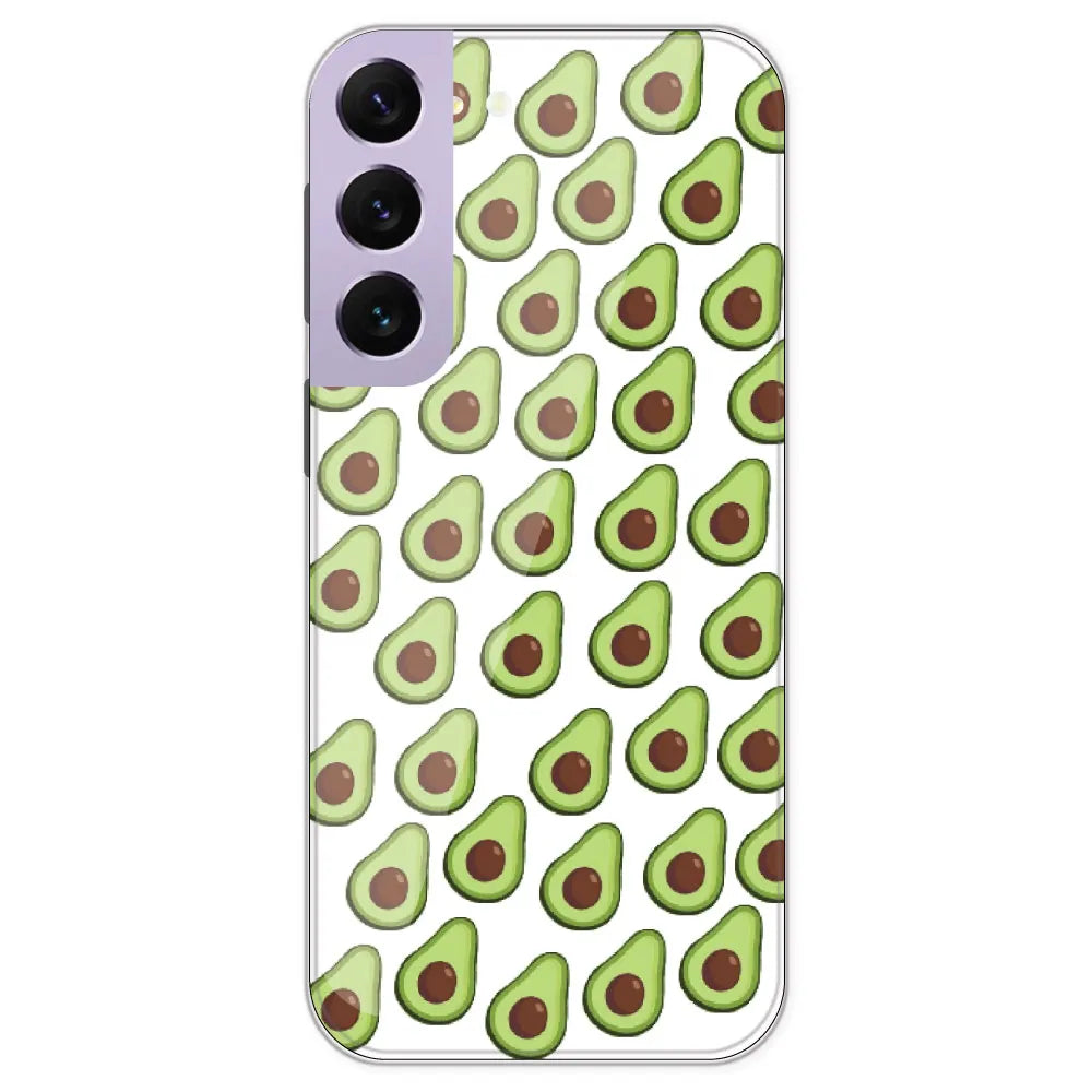 Avocado - Clear Printed Silicone Case For Samsung Galaxy S22 Plus