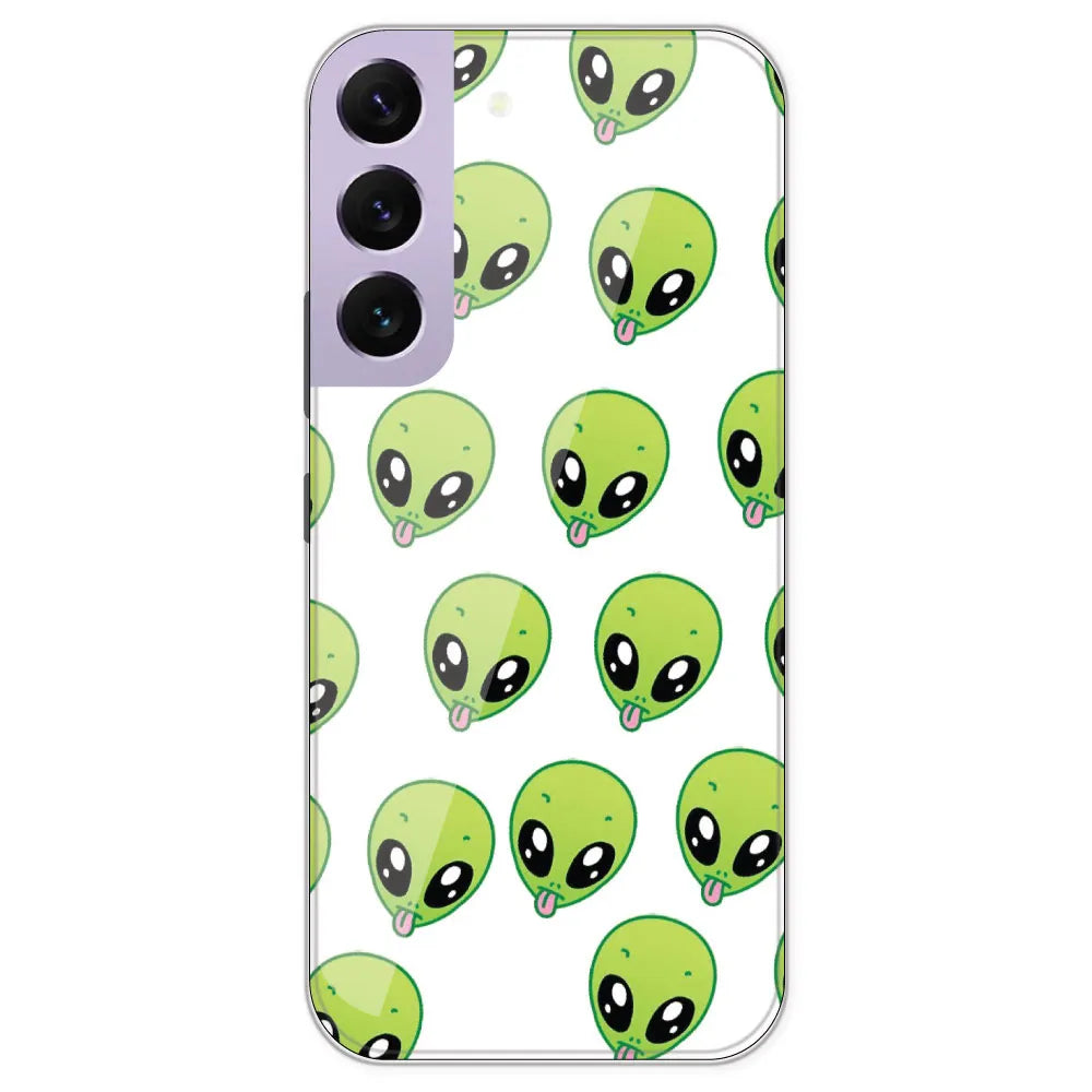 Alien - Clear Printed Silicone Case For Samsung Galaxy S22 Plus