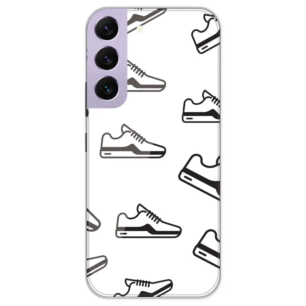 Black Sneakers - Clear Printed Silicone Case For Samsung Galaxy S22 Plus
