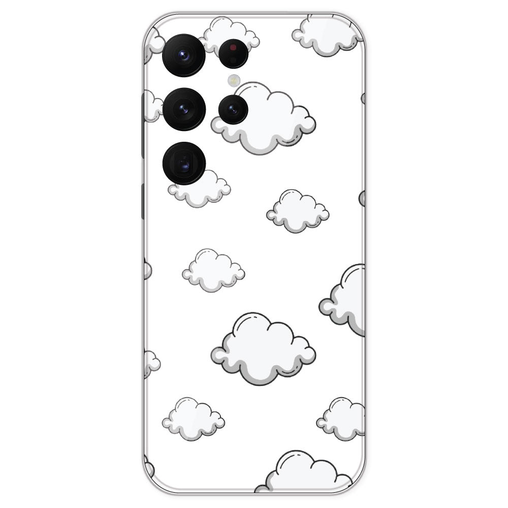 Clouds - Clear Printed Silicone Case For Samsung Galaxy S22 Ultra