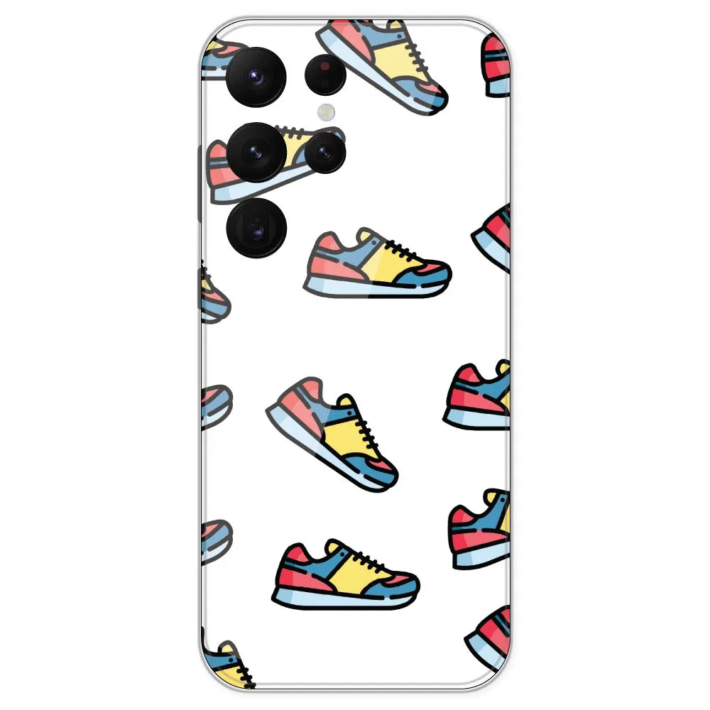Sneakers - Clear Printed Silicone Case For Samsung Galaxy S22 Ultra
