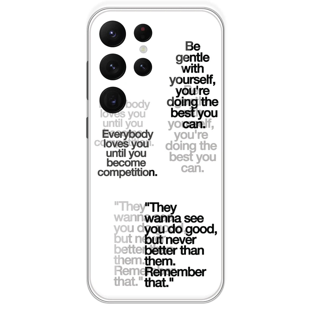 Motivational Quotes - Clear Printed Silicone Case For Samsung Galaxy S22 Ultra