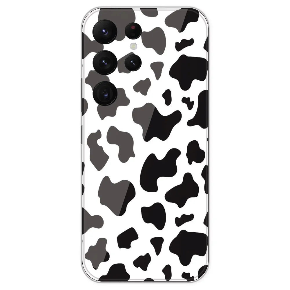 Cow Print - Clear Printed Silicone Case For Samsung Galaxy S22 Ultra