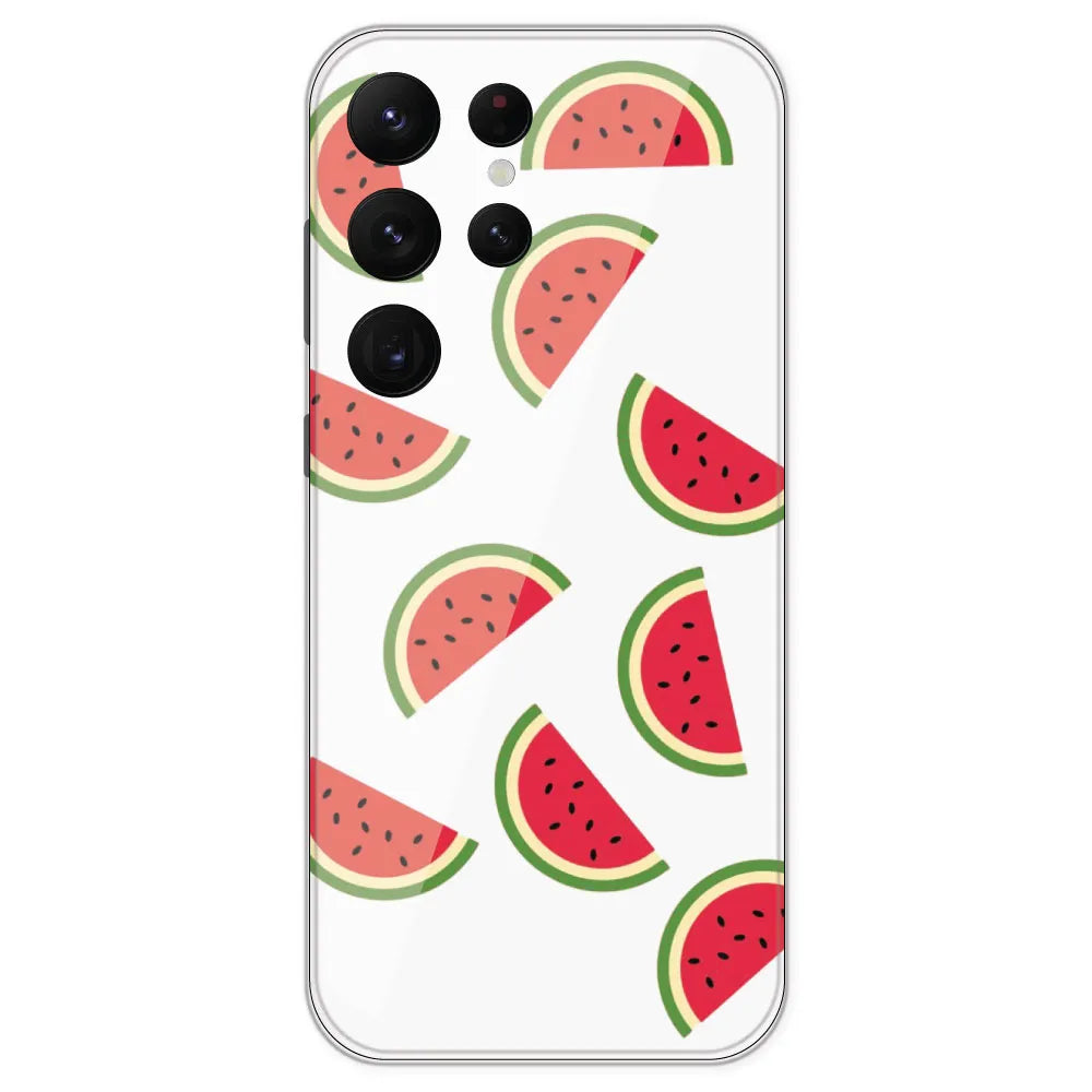Watermelons - Clear Printed Silicone Case For Samsung Galaxy S22 Ultra