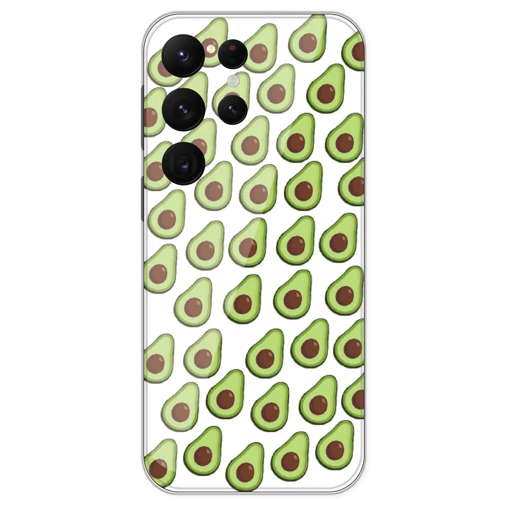 Avocado - Clear Printed Silicone Case For Samsung Galaxy S22 Ultra