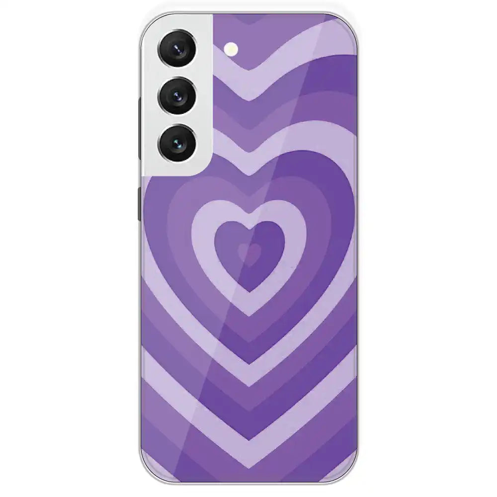 Purple Hearts - Printed Silicone Case For Samsung Galaxy S22