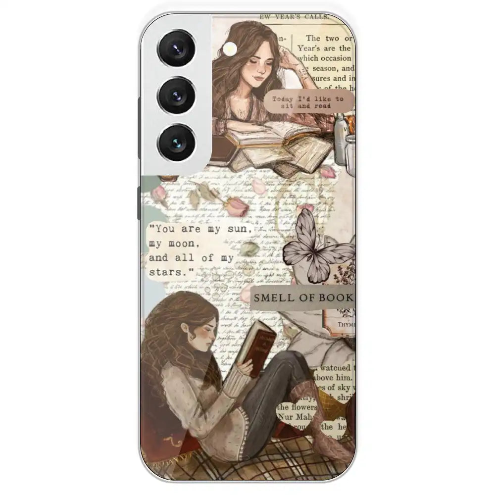 Book Collage - Printed Silicone Case For Samsung Galaxy S22