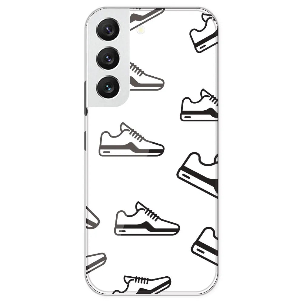 Black Sneakers - Clear Printed Silicone Case For Samsung Galaxy S22