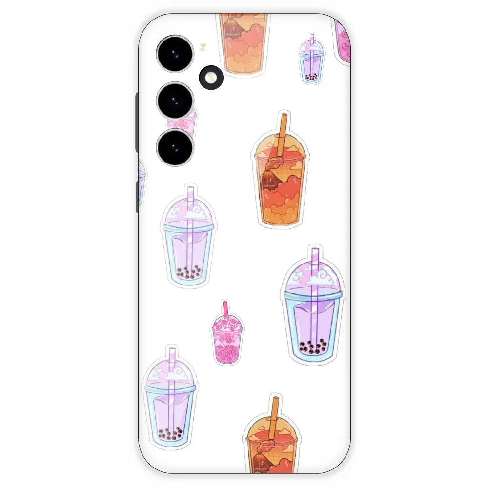 Bubble Tea - Clear Printed Silicone Case For Samsung Galaxy S23 FE