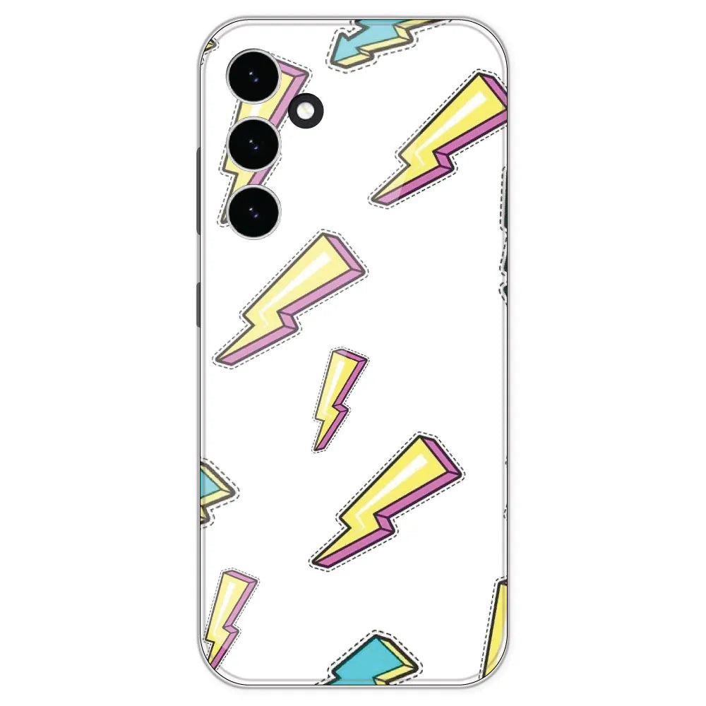 Lighting Bolts - Clear Printed Silicone Case For Samsung Galaxy S23 FE