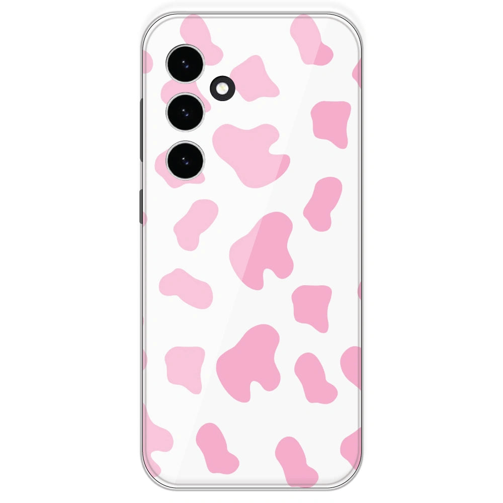 Pink Cow Print - Clear Printed Silicone Case For Samsung Galaxy S23 FE