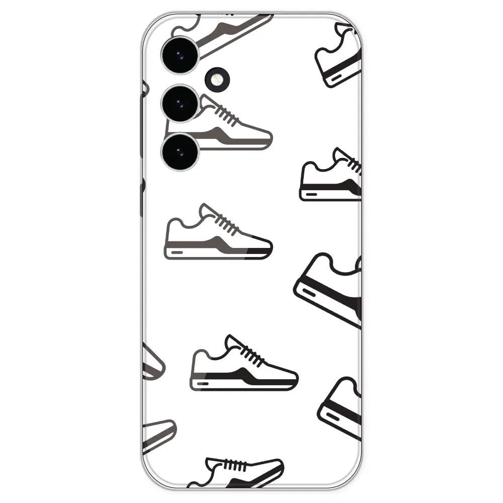 Black Sneakers - Clear Printed Silicone Case For Samsung Galaxy S23 FE