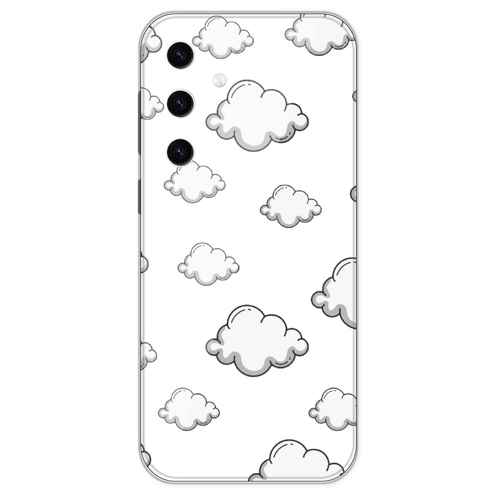 Clouds - Clear Printed Silicone Case For Samsung Galaxy S23 Plus