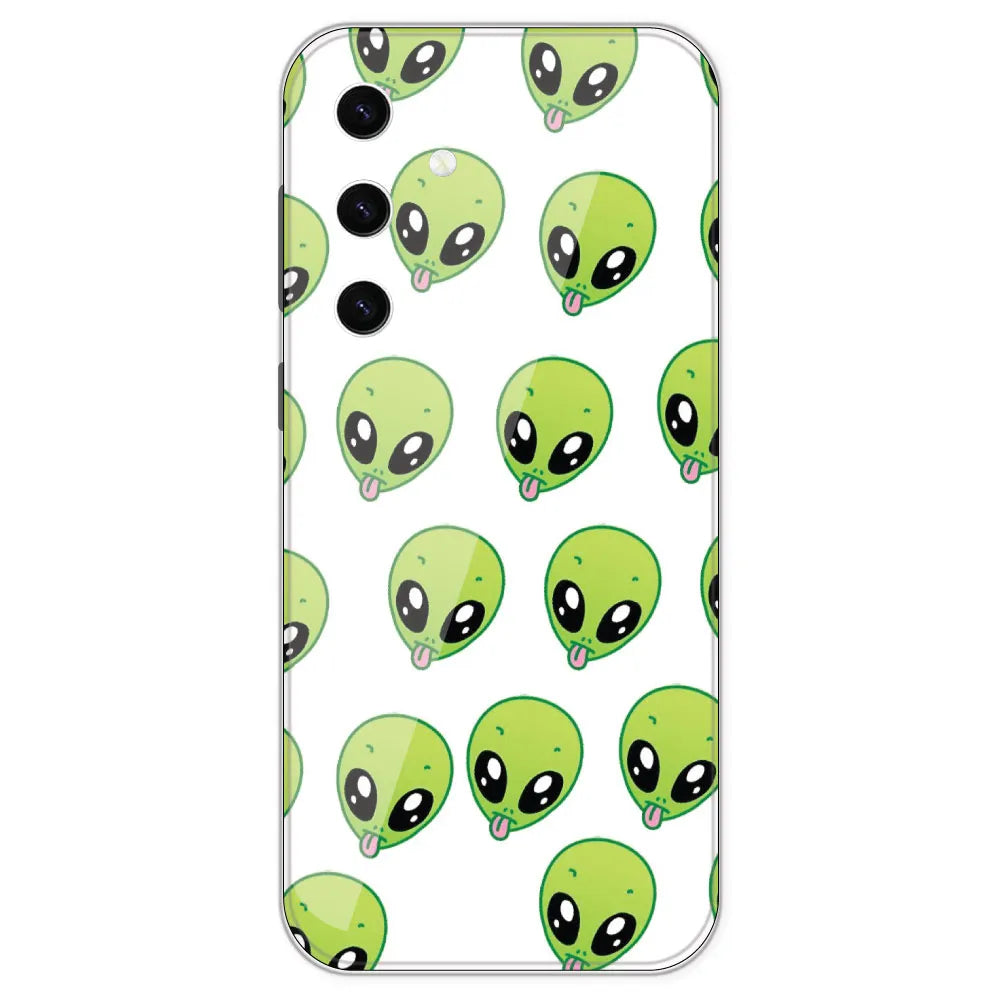 Alien - Clear Printed Silicone Case For Samsung Galaxy S23 Plus
