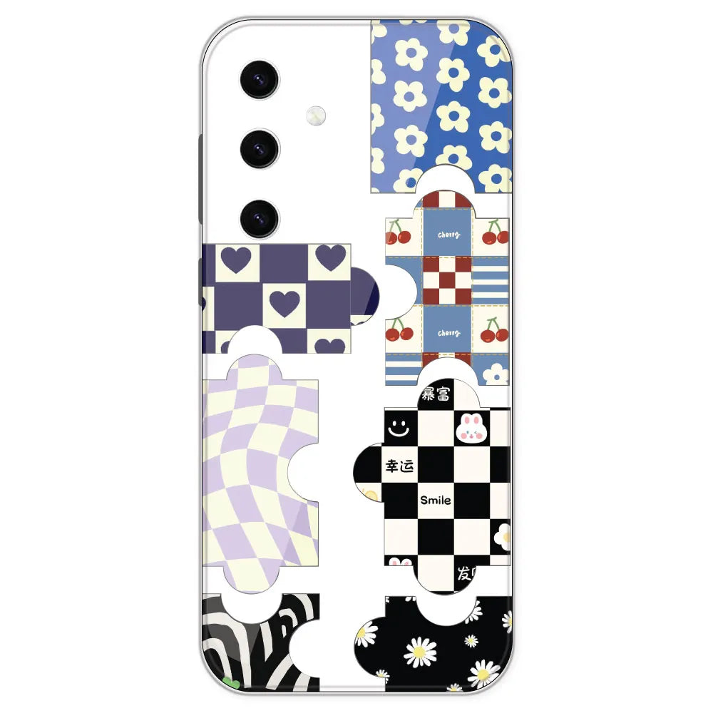 Aesthetic Puzzle - Clear Printed Silicone Case For Samsung Galaxy S23 Plus