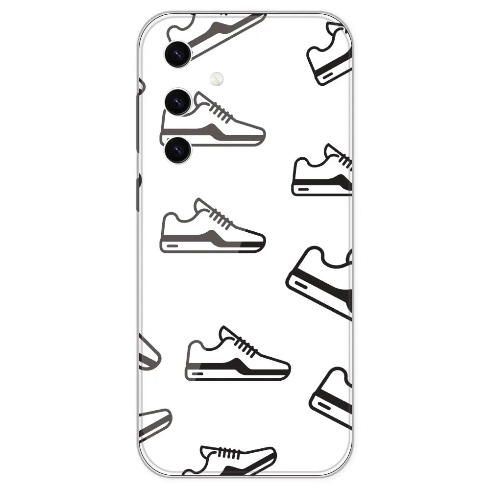 Black Sneakers - Clear Printed Silicone Case For Samsung Galaxy S23 Plus