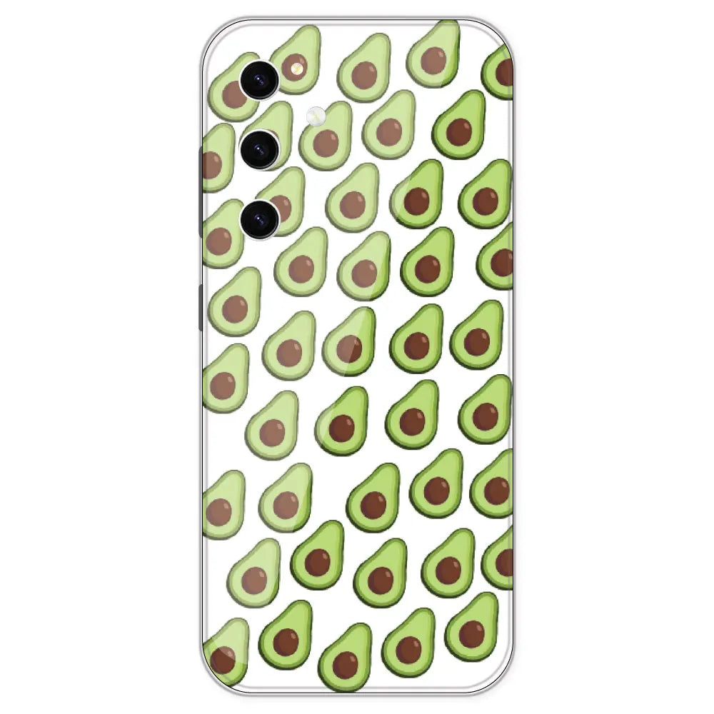 Avocado - Clear Printed Silicone Case For Samsung Galaxy S23 Plus