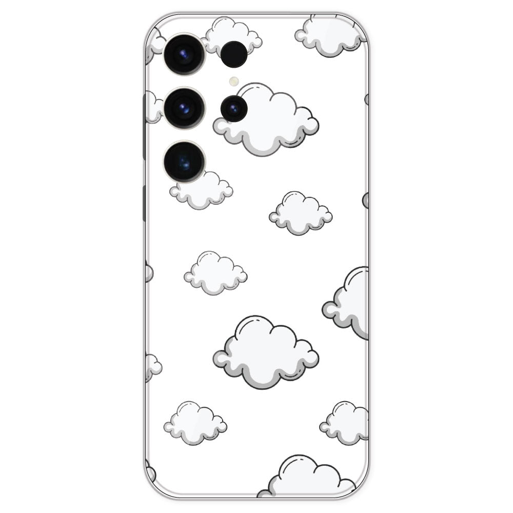 Clouds - Clear Printed Silicone Case For Samsung Galaxy S23 Ultra