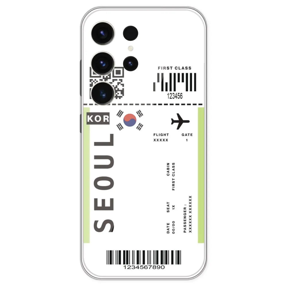 Seoul Ticket - Clear Printed Silicone Case For Samsung Galaxy S23 Ultra