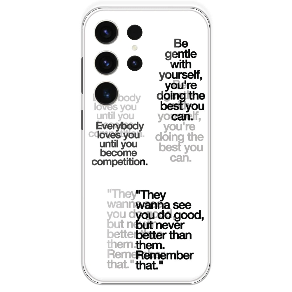 Motivational Quotes - Clear Printed Silicone Case For Samsung Galaxy S23 Ultra