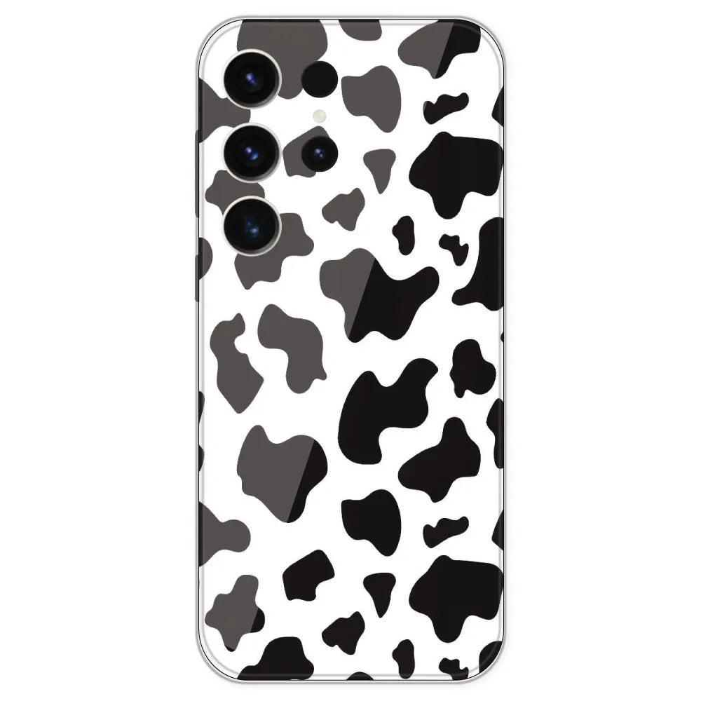 Cow Print - Clear Printed Silicone Case For Samsung Galaxy S23 Ultra