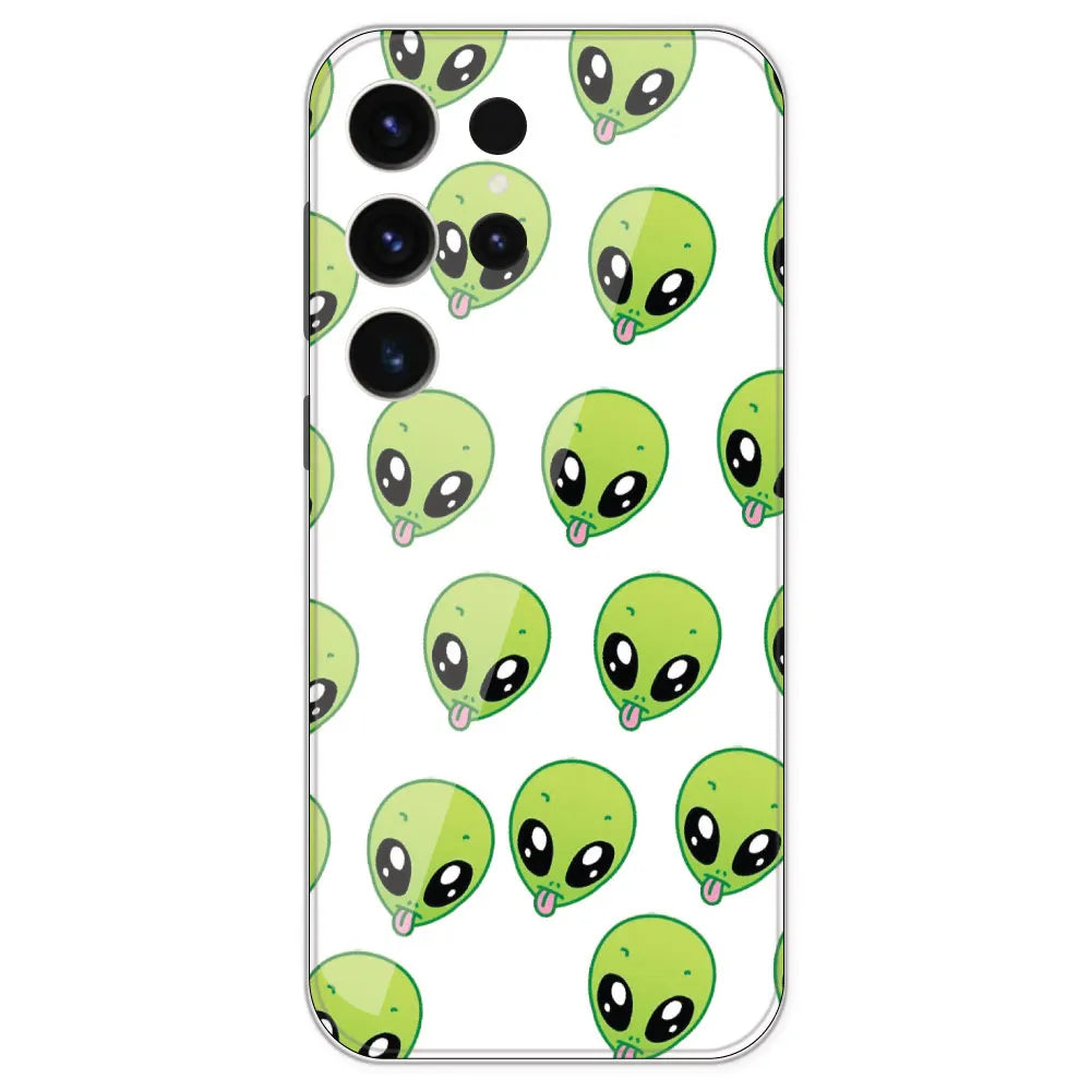 Alien - Clear Printed Silicone Case For Samsung Galaxy S23 Ultra