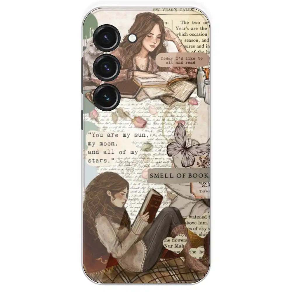 Book Collage - Printed Silicone Case For Samsung Galaxy S23