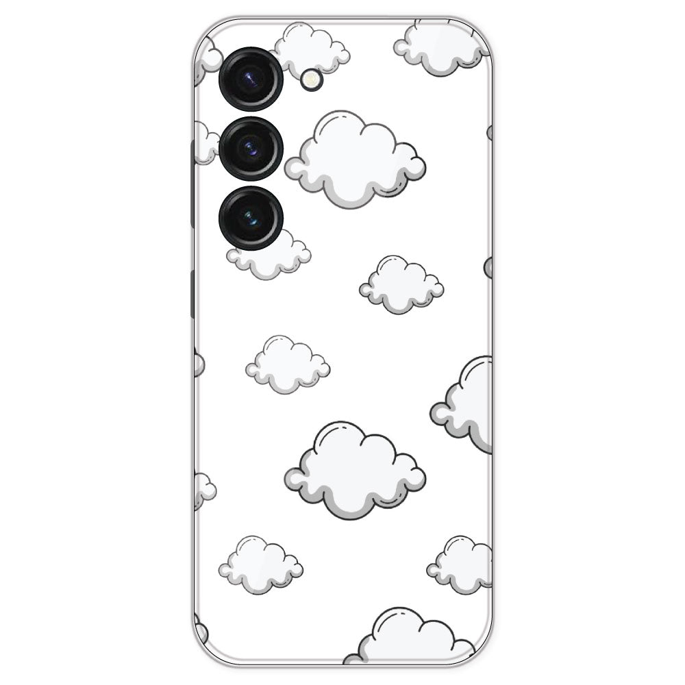Clouds - Clear Printed Silicone Case For Samsung Galaxy S23