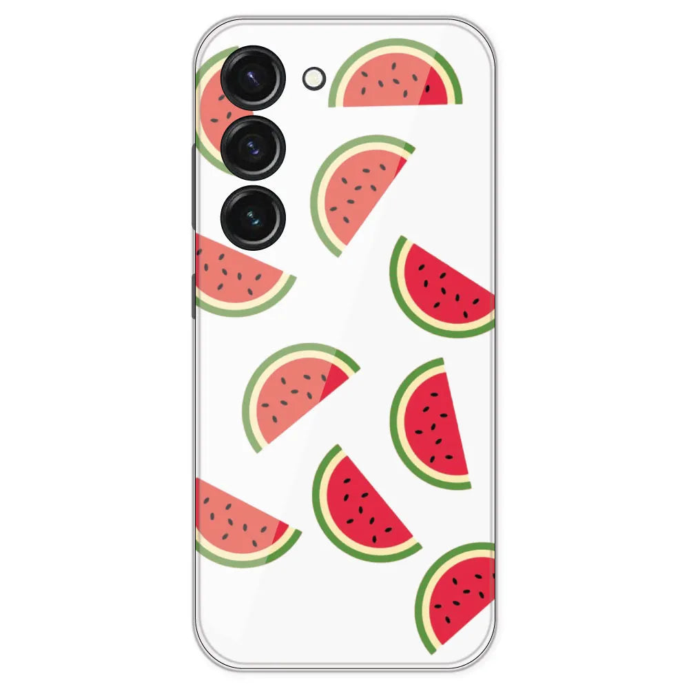 Watermelons - Clear Printed Silicone Case For Samsung Galaxy S23