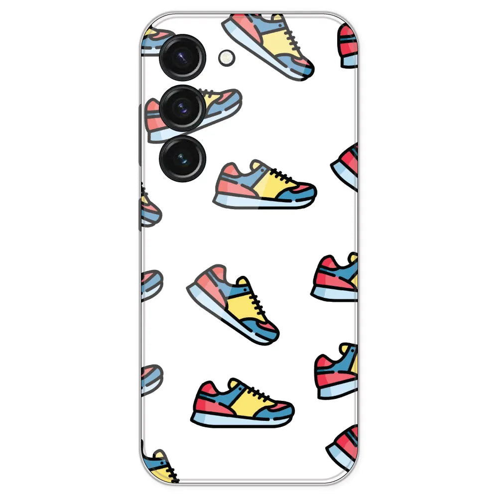 Sneakers - Clear Printed Silicone Case For Samsung Galaxy S23