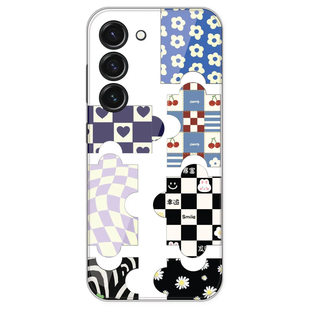 Aesthetic Puzzle - Clear Printed Silicone Case For Samsung Galaxy S23