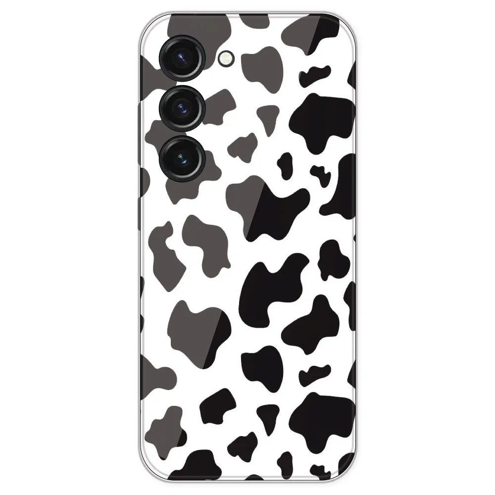 Cow Print - Clear Printed Silicone Case For Samsung Galaxy S23