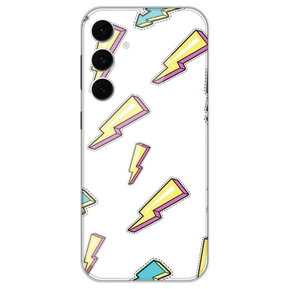 Lighting Bolts - Clear Printed Silicone Case For Samsung Galaxy S24 FE