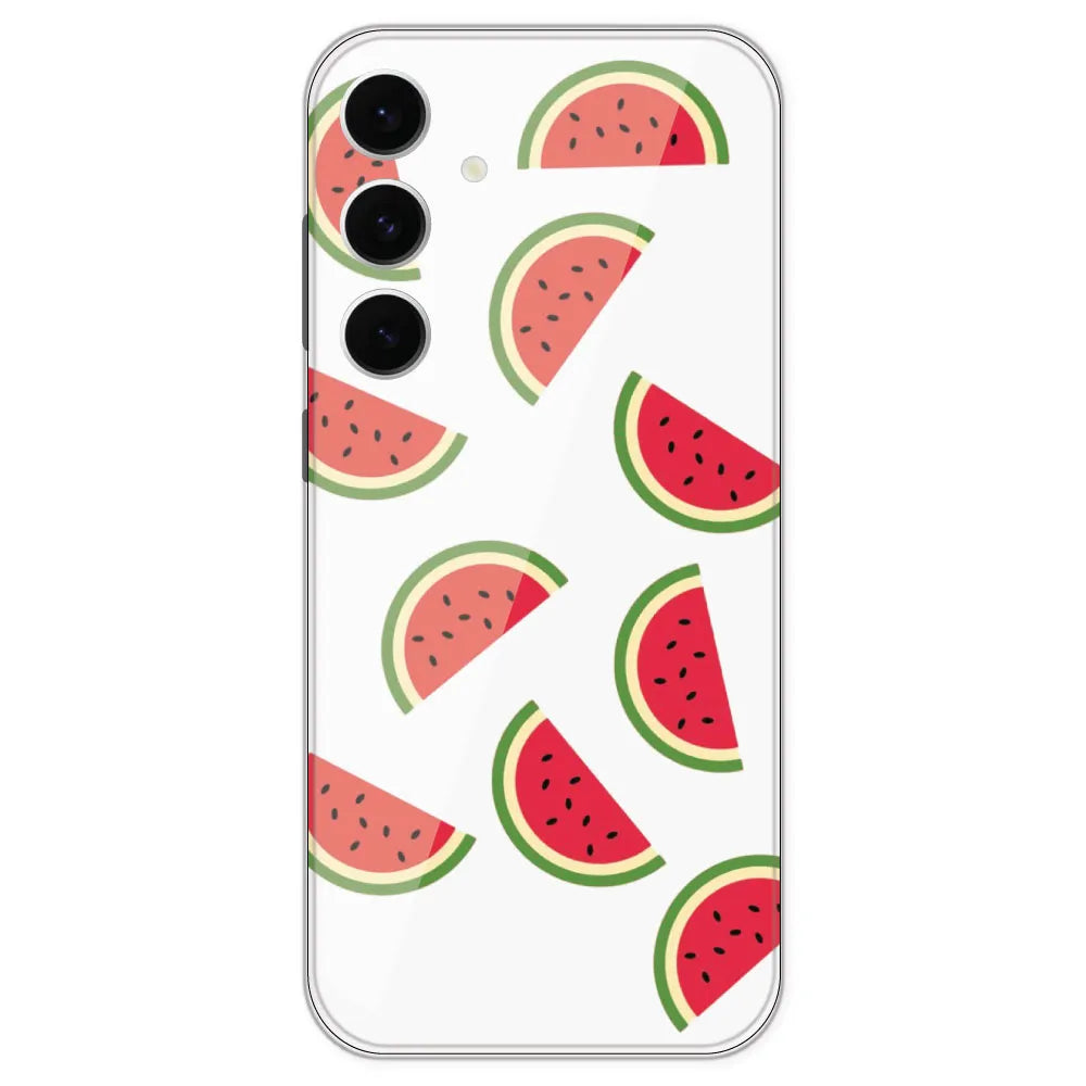 Watermelons - Clear Printed Silicone Case For Samsung Galaxy S24 FE