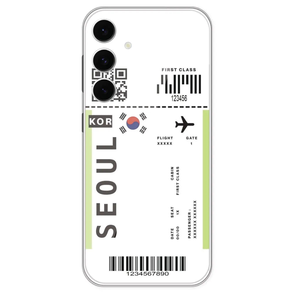 Seoul Ticket - Clear Printed Silicone Case For Samsung Galaxy S24 FE