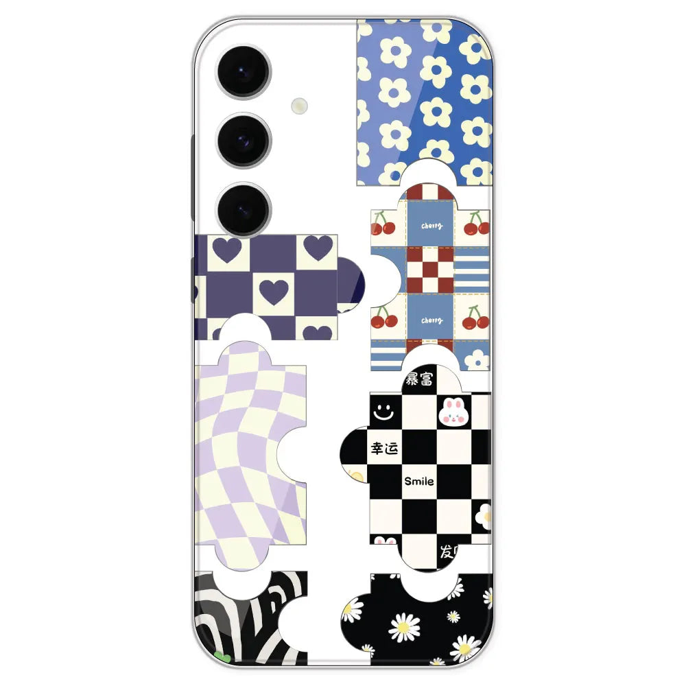 Aesthetic Puzzle - Clear Printed Silicone Case For Samsung Galaxy S24 FE