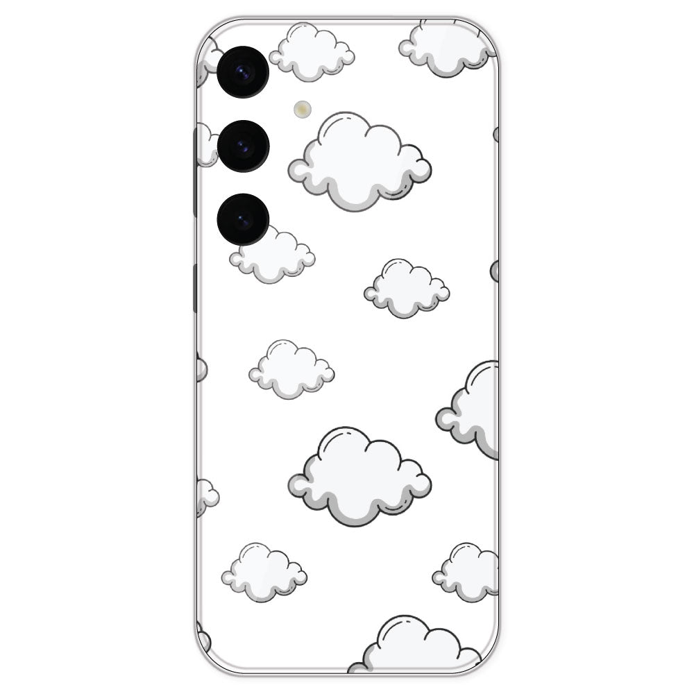 Clouds - Clear Printed Silicone Case For Samsung Galaxy S24 Plus