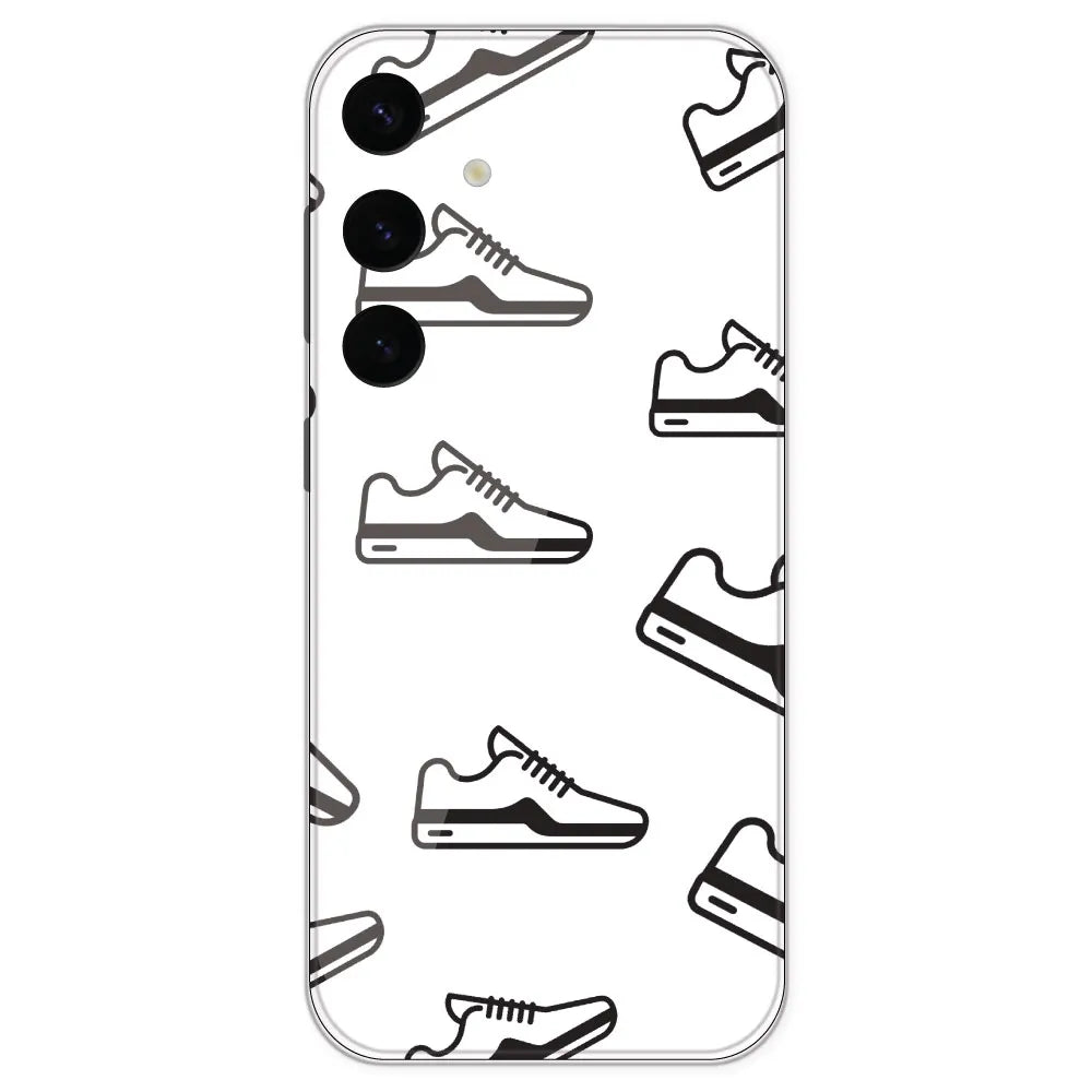 Black Sneakers - Clear Printed Silicone Case For Samsung Galaxy S24 Plus
