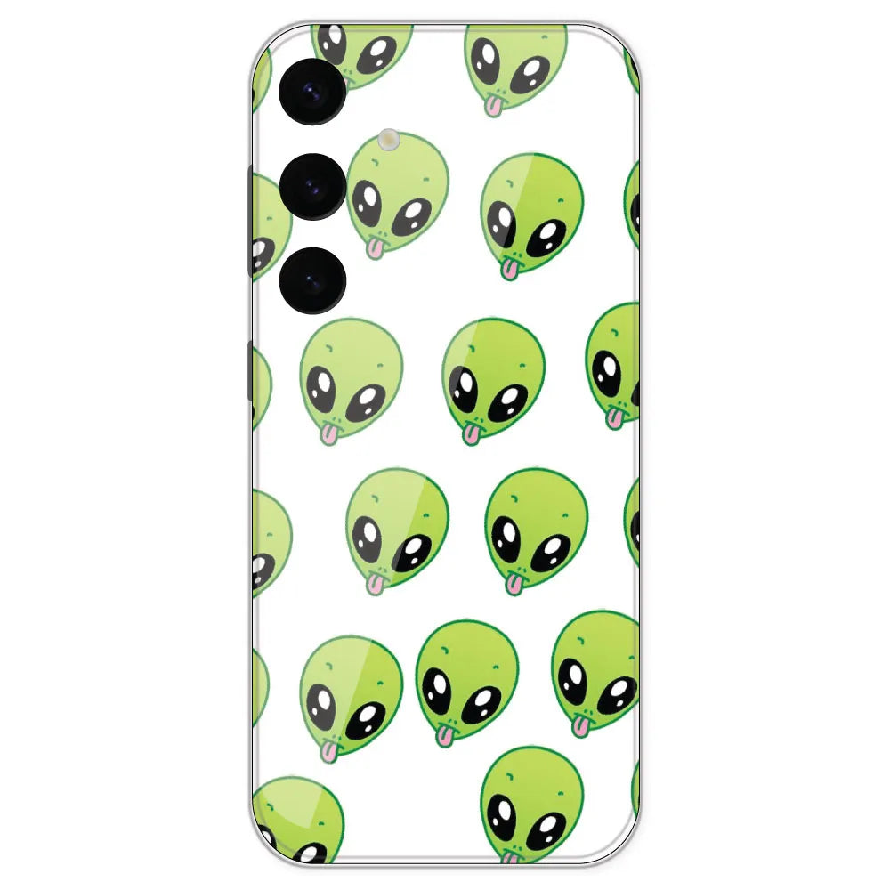 Alien - Clear Printed Silicone Case For Samsung Galaxy S24 Plus