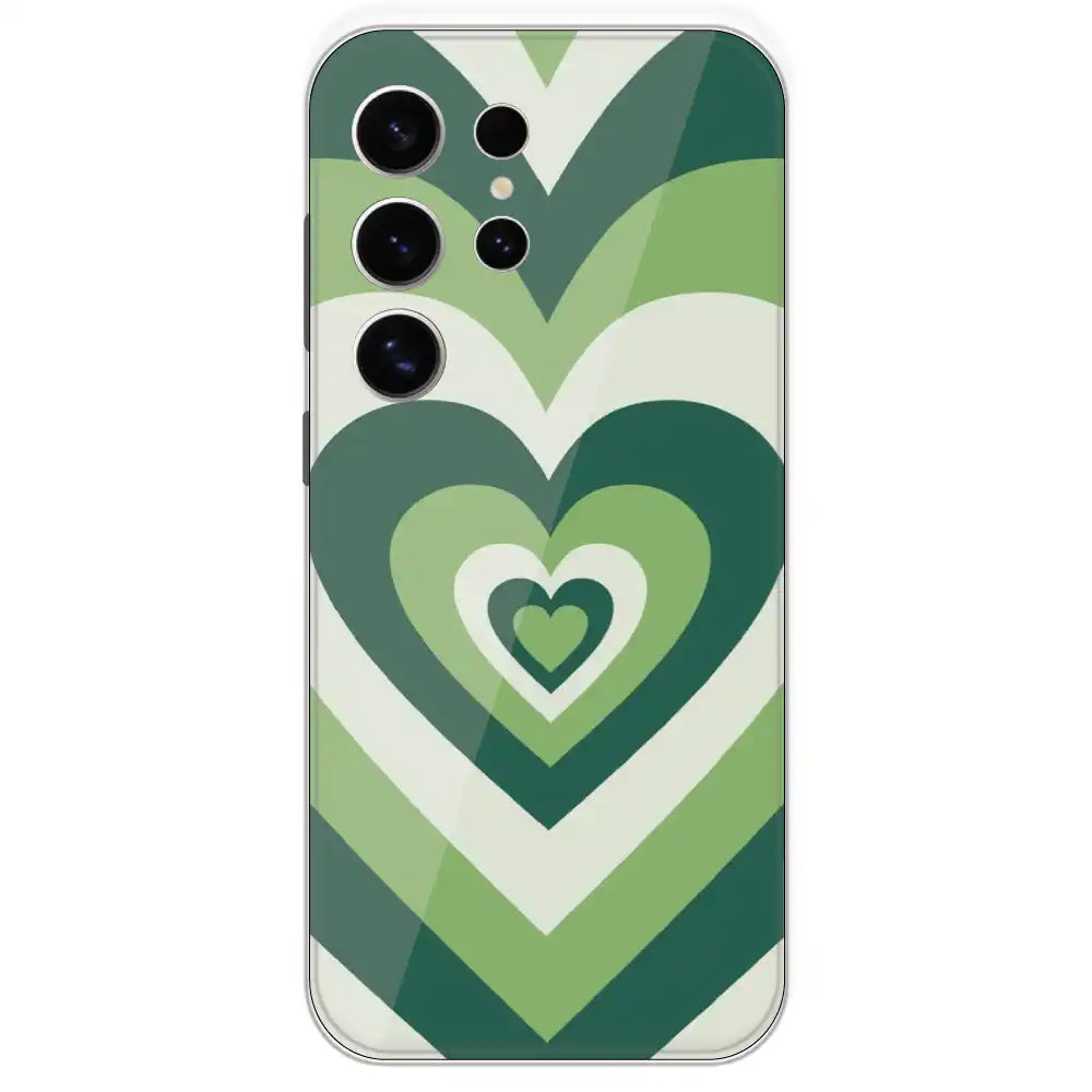 Dark Green Hearts - Printed Silicone Case For Samsung Galaxy S24 Ultra